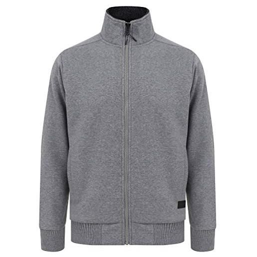 Dissident percy zip through hoodie in mid grey marl - Dissident-xl