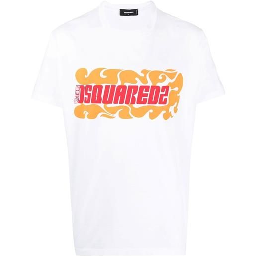 Dsquared2 t-shirt wave con stampa - bianco