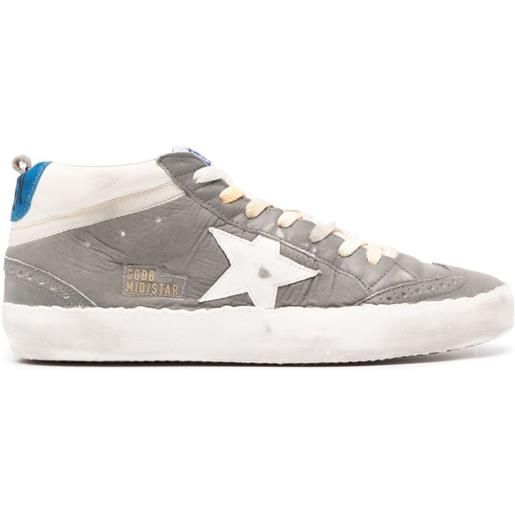 Golden Goose sneakers mid star con effetto vissuto - grigio