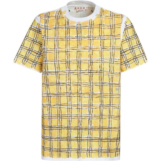 Marni t-shirt a quadri - giallo