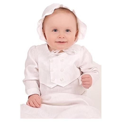 Grace of Sweden battesimo con cappellino in lino bianco e gilet per ragazzi da Grace of Sweden bianco white 62, 3-6 months, chest 18 in. 