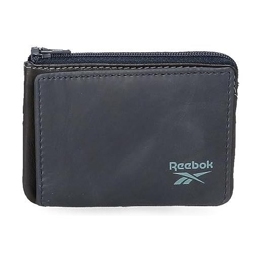 Reebok division portamonete con porta carte blu 11 x 7 x 1,5 cm pelle, blu, taglia unica, portafoglio con porta carte di credito