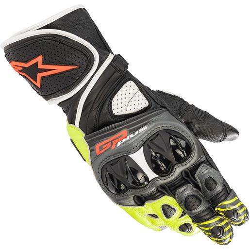 ALPINESTARS - guanti ALPINESTARS - guanti gp plus r v2 metal gray / nero / giallo rosso fluo