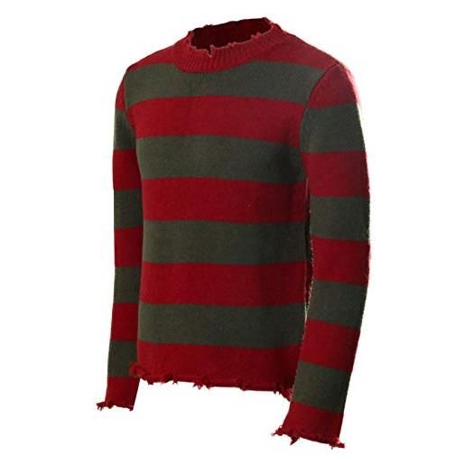 NUWIND freddy krueger maglione a righe maglione lavorato a maglia nightmare on elm street costume cosplay per adulti (xxl-3xl, nuova versione)