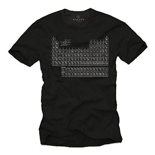 MAKAYA maglietta uomo nera - tavola periodica degli elementi - t-shirt divertenti theory xxxxl