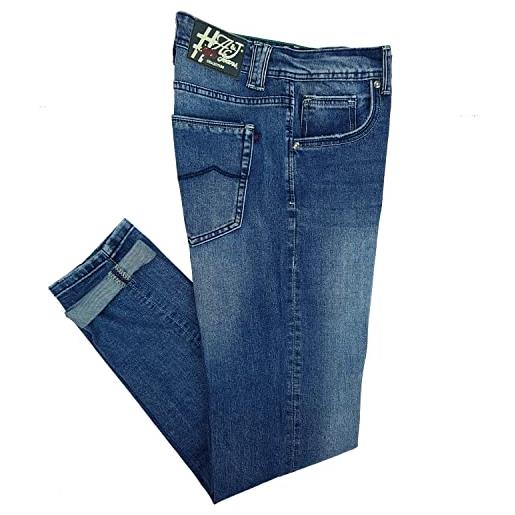 Alfio jeans da uomo elasticizzato taglie forti chiaro 5 tasche 60 62 64 66 (62 - denim)