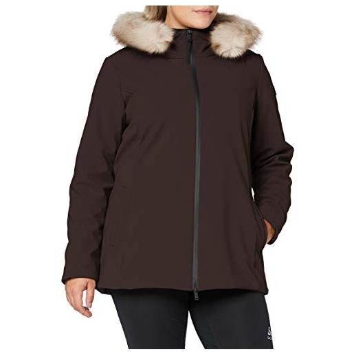 CMP - giacca in softshell medio lunga da donna con cappuccio fisso, black blue, 46