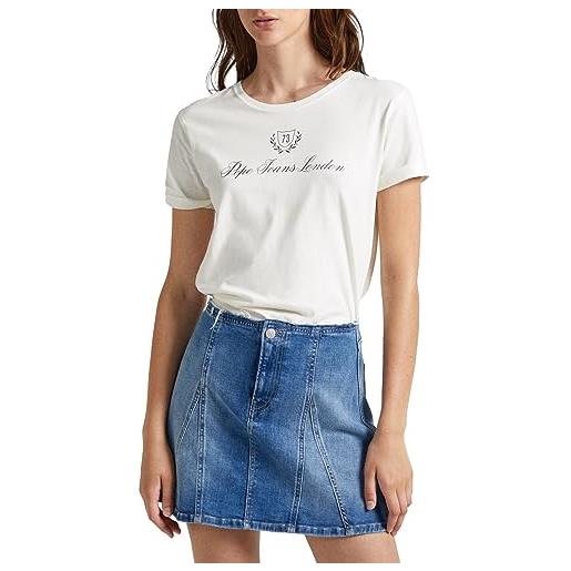 Pepe Jeans vivian, t-shirt donna, bianco (mousse), s