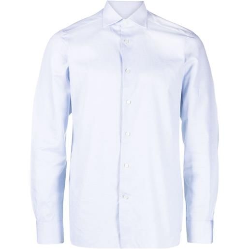 Zegna camicia con colletto ampio - blu