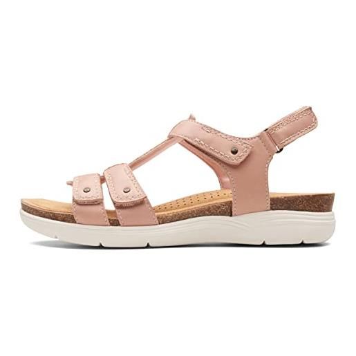 Clarks april cove, sandali sportivi donna, pelle blush, 39 eu