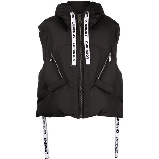 Khrisjoy gilet trapuntato con cappuccio - nero