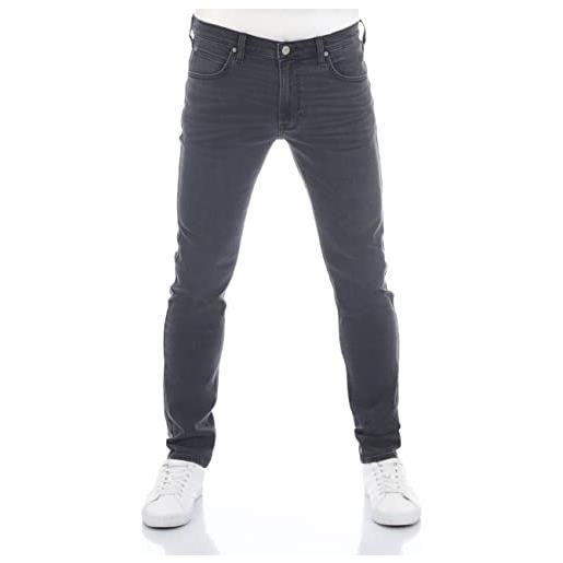 Lee jeans da uomo luke slim fit pantaloni tapered uomo jeans cotone denim stretch blu nero grigio w30 w31 w32 w33 w34 w36 w38, rinse black (lss2pcqe3), 46 it (32w/30l)
