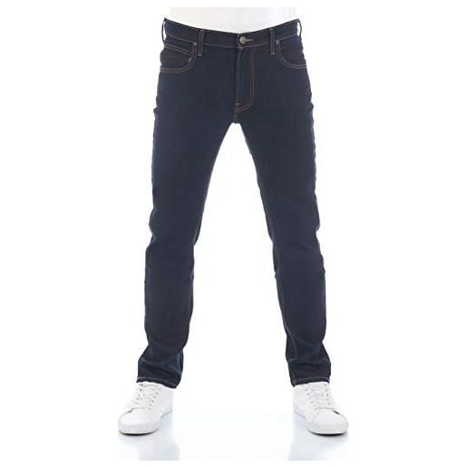 Lee jeans da uomo regular fit daren zip fly pantaloni straight jeans jeans cotone denim stretch blue nero grigio w30 w31 w32 w33 w34 w36 w38 w40 w42 w44, rinse black (lss3pcqe3), 33w / 32 l