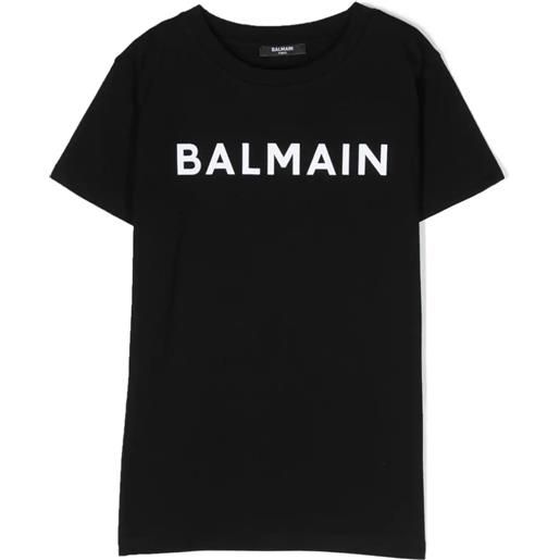 BALMAIN KIDS t-shirt logo balmain floccato
