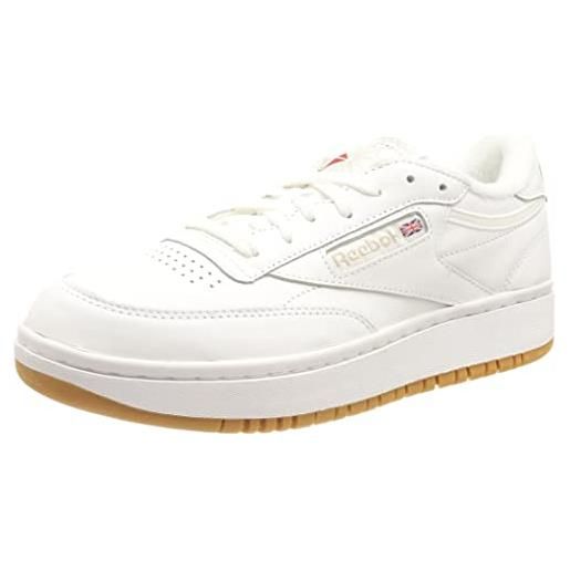 Reebok club c double, sneaker donna, white rubber gum-07/white, 41 eu