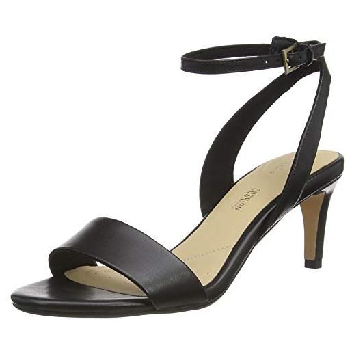 Clarks amali jewel, scarpe con cinturino alla caviglia donna, nero (black leather black leather), 38 eu