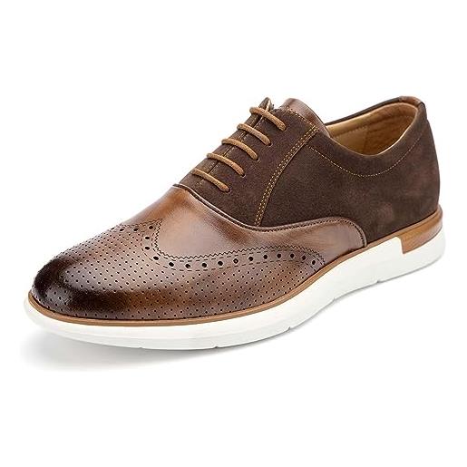 MEIJIANA oxford scarpe stringate uomo business casual oxford eleganti scarpe estive, marrone-04, 44 eu (11 uk)