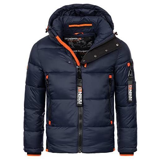 GEO NORWAY calix men - giacca trapuntata invernale foderata da uomo - giacca a vento a maniche lunghe (navy m)
