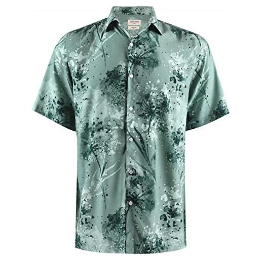 Yves enzo camicia da uomo in viscosa stampa digitale vs-50-12 s-xxl, verde, xl
