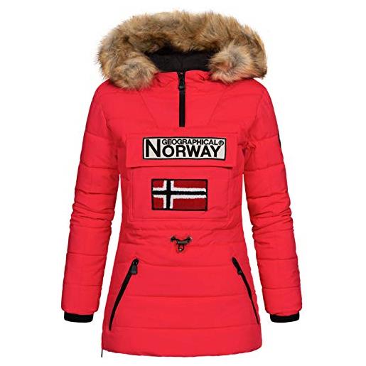 Geographical Norway belinda lady - parka caldo da donna, con cappuccio in pelliccia, passamontagna, invernale, fodera calda da donna, alla moda (nero, m)