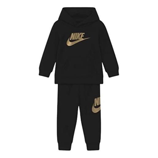 Nike -tuta completa -felpa con cappuccio -tasche a marsupio -pantalone con girovita elasticizzato -logo 18 mesi nero nero/oro