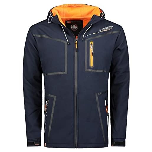 Geographical Norway truello men - giacca softshell impermeabile da uomo - giacca con cappuccio traspirante - giacca a vento tattica resistente all'inverno (navy m)