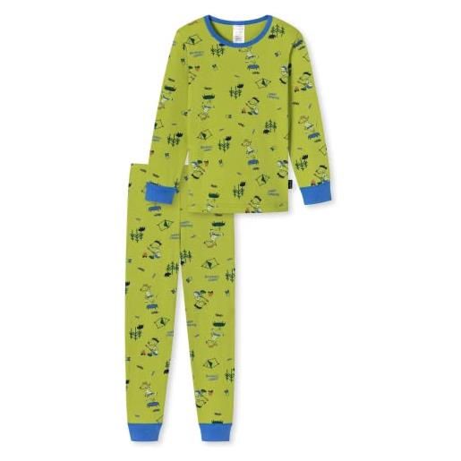 Schiesser schlafanzug lang set di pigiama, verde, 104 cm bambino