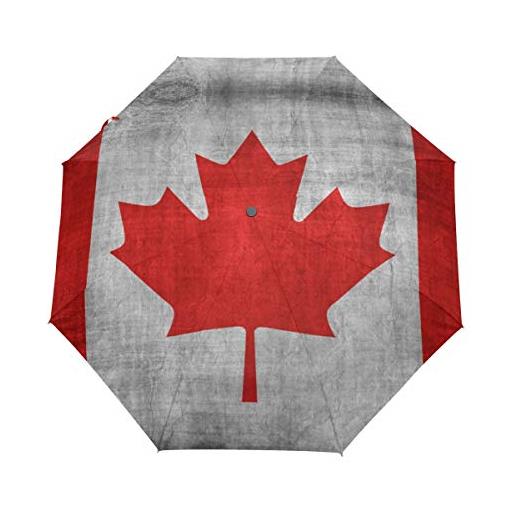 Sawhonn banner bandiera arte canada ombrello automatico pieghevole portatile ombrelli antivento da viaggio per uomini donn