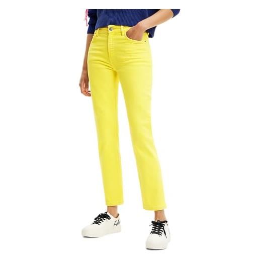 Desigual denim_octubre 8022 pantaloni casual, giallo, 42 donna
