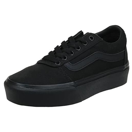 Vans ward platform, sneaker, donna, (canvas) black/white, 38 eu