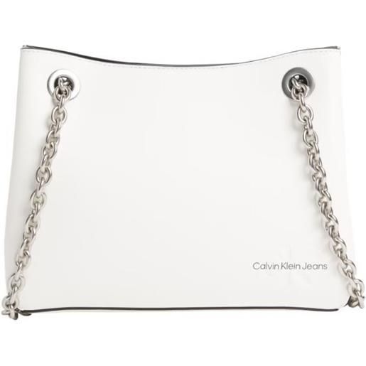 Calvin Klein Jeans calvin klein accessori sculpted shoulder bag w/chain24 ancient white borsetta