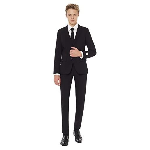 OppoSuits men suit set di pantaloni eleganti da lavoro, black knight, 12 bambino