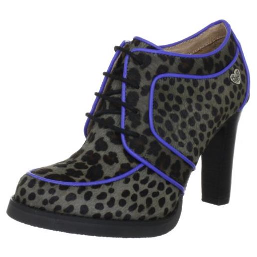 Lollipops nabab leopard derby, scarpe col tacco donna, grigio (grau (grey)), 36
