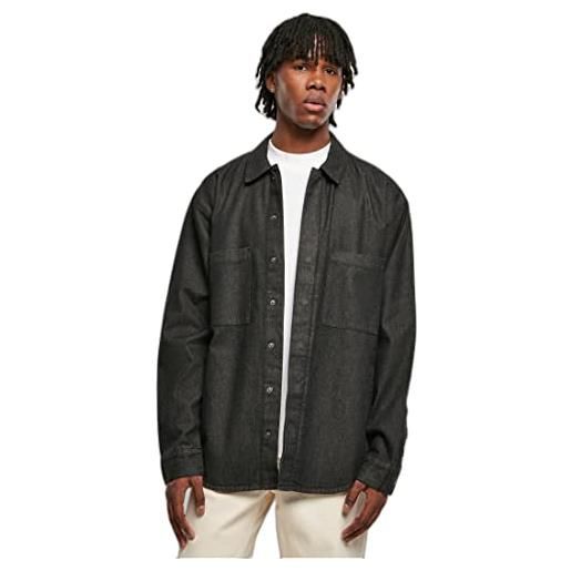 Urban Classics oversized denim pocket shirt, camicia, uomo, nero (realblack washed), s
