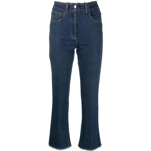 Peserico jeans con applicazione crop - blu