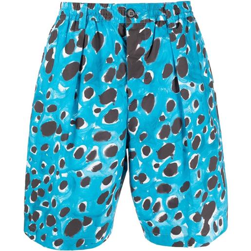 Marni shorts leopardati - blu