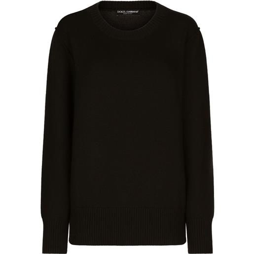 Dolce & Gabbana maglione con maniche a spalla bassa - nero
