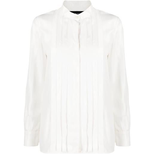 Boutique Moschino camicia con pettorina plissettata - bianco