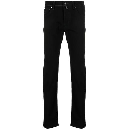 Jacob Cohën logo-patch straight-leg jeans - nero