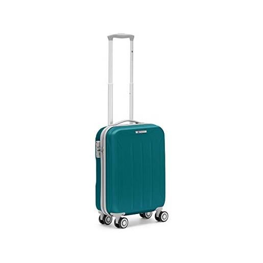 R Roncato trolley cabina bagaglio a mano ultraleggero serie flight, ideale per voli low cost 55cm, in abs 100% , colore azzurro