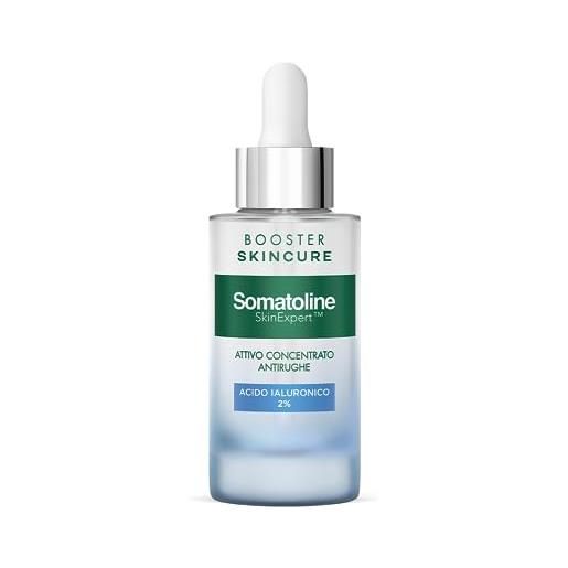 Somatoline SkinExpert, skincure booster antirughe acido ialuronico 2% , siero viso acido ialuronico anti-età, 30ml