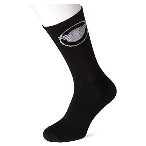 Emporio Armani confezione da 3 paia di calzini corti con logo eagle circle, nero, taglia unica (pacco da 3) uomo
