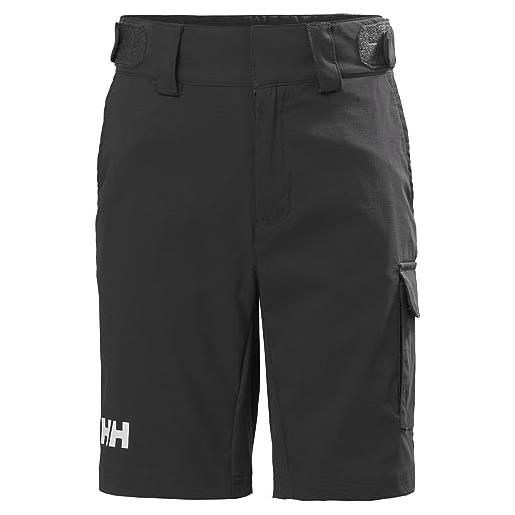 Helly Hansen jr hh qd-pantaloncini cargo, unisex-bambini, 980 ebony, 8 years