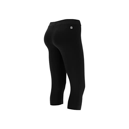 FREDDY leggings corsaro con nastri jacquard con logo su un lato - nero - small