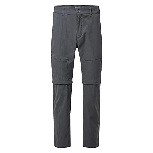 Craghoppers kiwi pro - pantaloni da uomo elasticizzati, con cerniera lampo, da uomo, uomo, pantaloni eleganti da uomo, cmj565, lead scura. , 34