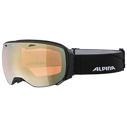 ALPINA unisex - adulti, big horn q-lite occhiali da sci, black matt, one size