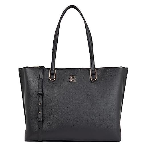 Tommy Hilfiger th timeless workbag aw0aw15242, borse a tracolla donna, nero (black), os