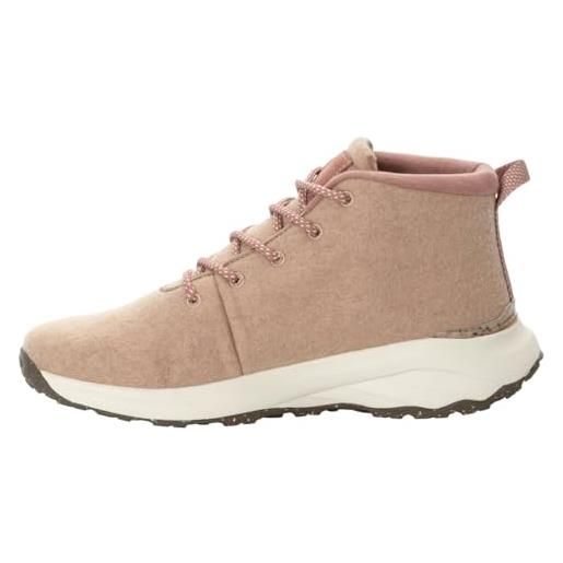 Jack Wolfskin campfire wool mid w, scarpe da ginnastica donna, grigio polvere, 37.5 eu