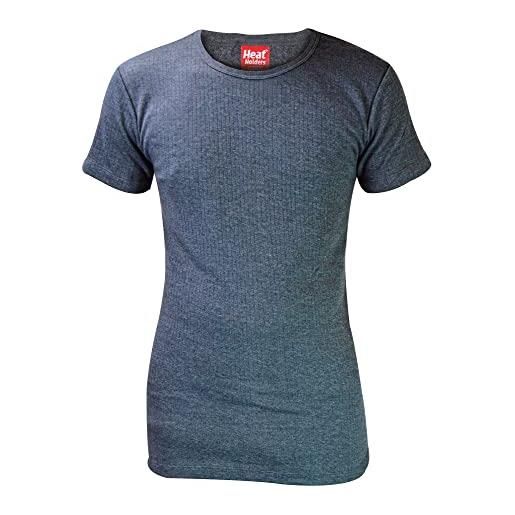HEAT HOLDERS - uomo invernale maglietta termica maniche corte in pile (x-large (44-46 chest), charcoal)