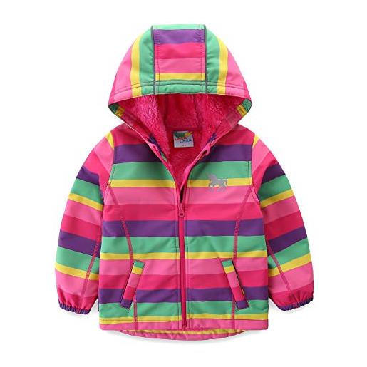 umkaumka giacca a vento felpata impermeabile da bambino con cappuccio - disponibile in varie taglie per bimbi da 18-24 mesi (92)